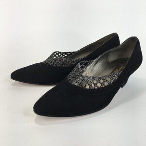 Sesto Meucci Black Heels with Silver Accents